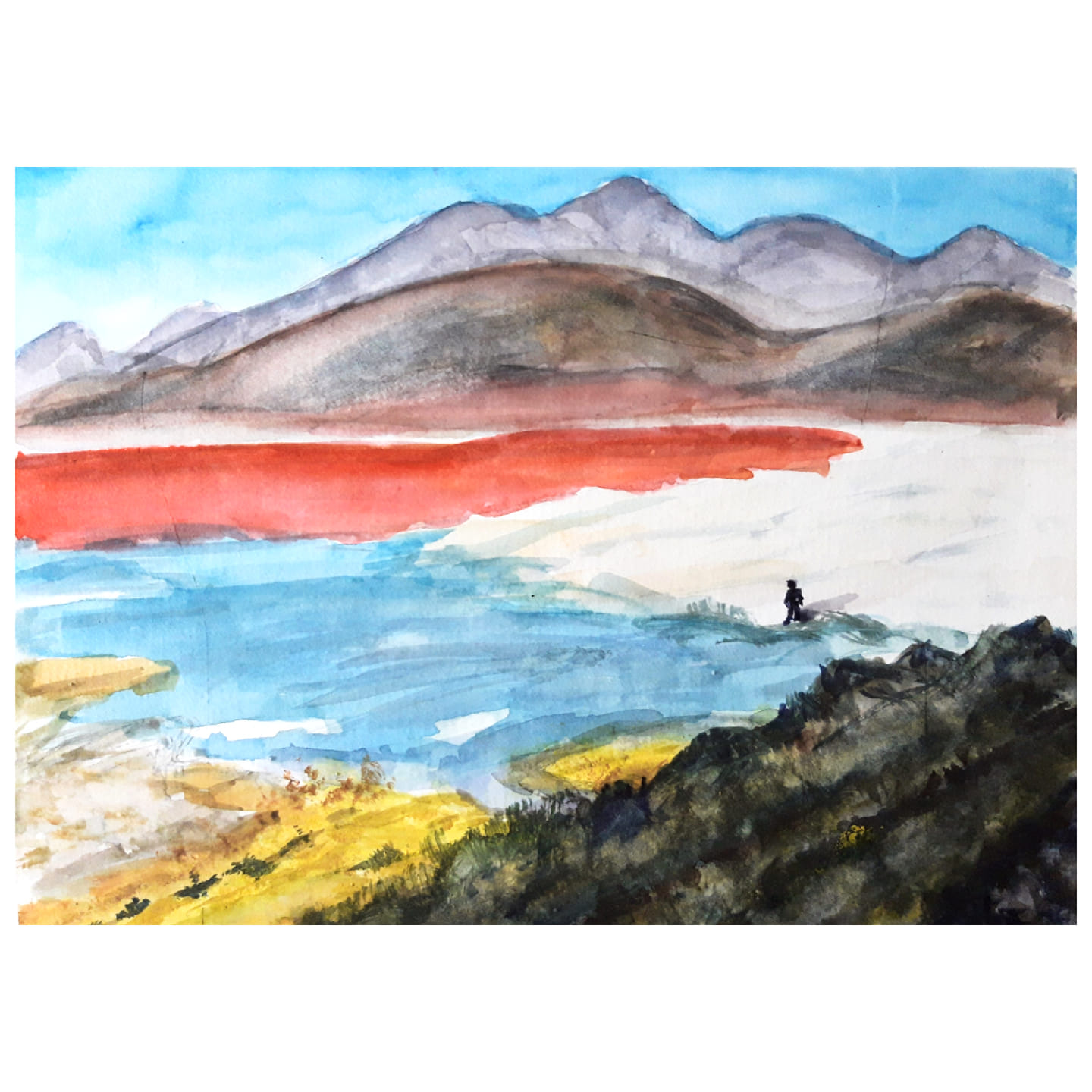 Imaginomades-Bolivie-dessin-aquarelle-Laguna-Colorada